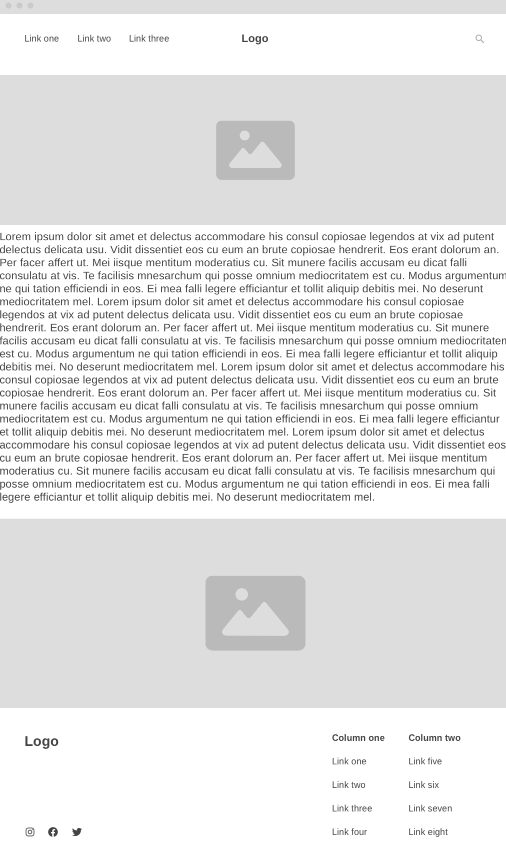 home page wireframe